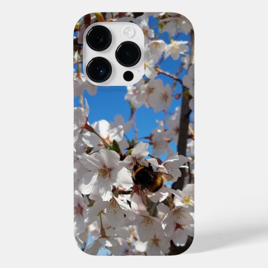 (昆虫)マルハナバチオン野生さくらんぼ開花 Case-Mate iPhoneケース (裏面)