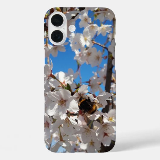 (昆虫)マルハナバチオン野生さくらんぼ開花 Case-Mate iPhoneケース (裏面)