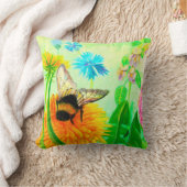 （昆虫）マルハナバチオンdandelion クッション (ブランケット)