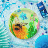 (昆虫)マルハナバチオンdandelion ペーパープレート (パーティー)