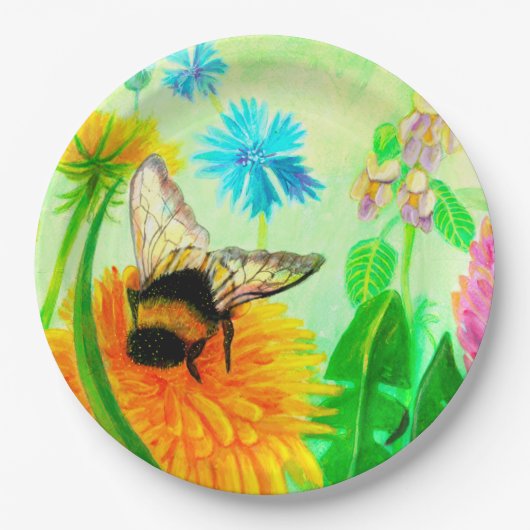 (昆虫)マルハナバチオンdandelion ペーパープレート (正面)
