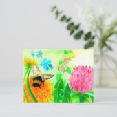 （昆虫）マルハナバチオンdandelion ポストカード (スタンド正面)