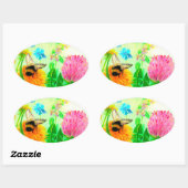 （昆虫）マルハナバチオンdandelion 楕円形シール (シート)