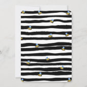 （昆虫）マルハナバチオーバビーイエロー白黒ベビーシャワー 招待状 (裏面)