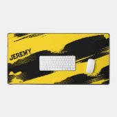 （昆虫）マルハナバチカスタムイエローブラック抽象芸術ゲーム デスクマット (キーボード&マウス)