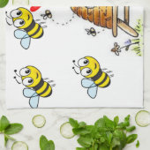 (昆虫)マルハナバチハンドタオル キッチンタオル (折り畳み)
