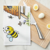 (昆虫)マルハナバチハンドタオル キッチンタオル (四つ折り)