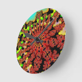 （昆虫）マルハナバチバースト ラウンド壁時計 (傾斜)