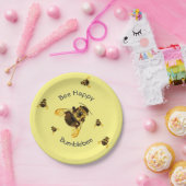 (昆虫)マルハナバチビーハッピーイエロー ペーパープレート (パーティー)