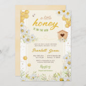 (昆虫)マルハナバチビーベイビーシャワーリトルハニースウィートデイジー 招待状 (正面/裏面)