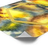 （昆虫）マルハナバチポスター/水晶格子テンプレート ポスター (角)