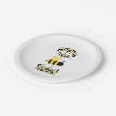 (昆虫)マルハナバチユニークドードルパーソナライズされたスケッチB-Day ペーパープレート (アングル)