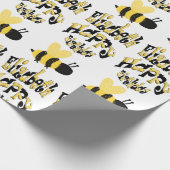 （昆虫）マルハナバチユニークドードルパーソナライズされたスケッチB-Day ラッピングペーパー (角)