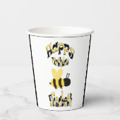 （昆虫）マルハナバチユニークドードルパーソナライズされたスケッチB-Day 紙コップ (裏面)
