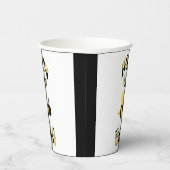 （昆虫）マルハナバチユニークドードルパーソナライズされたスケッチB-Day 紙コップ (右)