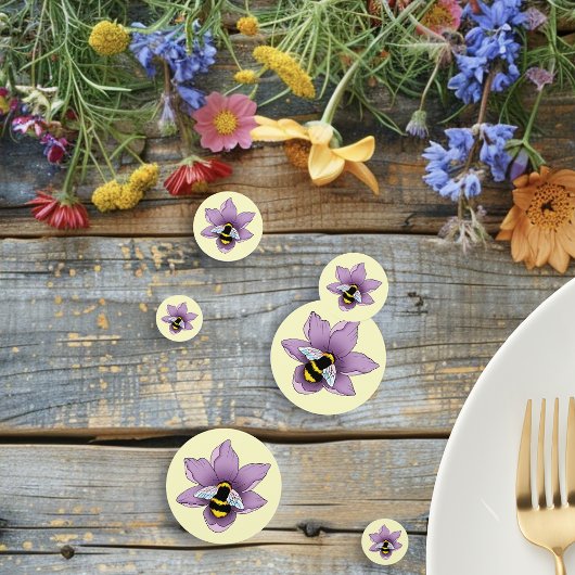 （昆虫）マルハナバチラベンダーフラワーイエロー コンフェッティ