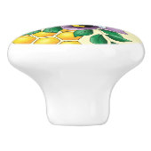 （昆虫）マルハナバチラベンダーフラワーイエロー セラミックノブ (側面)