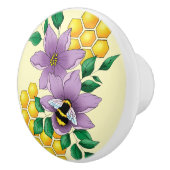 （昆虫）マルハナバチラベンダーフラワーイエロー セラミックノブ (右)