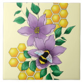 （昆虫）マルハナバチラベンダーフラワーイエロー タイル (正面)