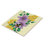 （昆虫）マルハナバチラベンダーフラワーイエロー タイル (側面)