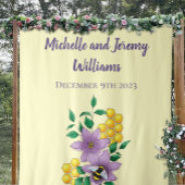 (昆虫)マルハナバチラベンダーフラワーイエロー タペストリー