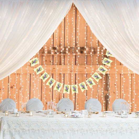 (昆虫)マルハナバチラベンダーフラワーイエロー バンティングフラッグ