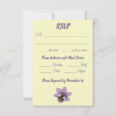 （昆虫）マルハナバチラベンダーフラワーイエロー 出欠カード (正面)