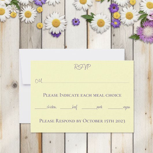 （昆虫）マルハナバチラベンダーフラワーイエロー 出欠カード