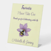 （昆虫）マルハナバチラベンダーフラワーイエロー 台座サイン (正面)