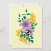 （昆虫）マルハナバチラベンダーフラワーイエロー 招待状 (裏面)