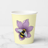 （昆虫）マルハナバチラベンダーフラワーイエロー 紙コップ (裏面)