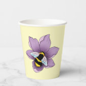 （昆虫）マルハナバチラベンダーフラワーイエロー 紙コップ (正面)