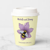 （昆虫）マルハナバチラベンダーフラワーイエロー 紙コップ (裏面)