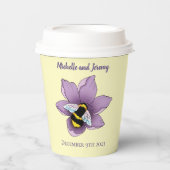 （昆虫）マルハナバチラベンダーフラワーイエロー 紙コップ (正面)