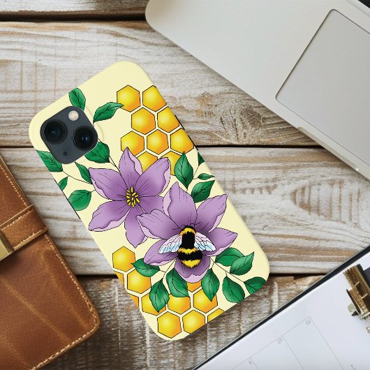 (昆虫)マルハナバチラベンダーフラワーイエロー Case-Mate iPhoneケース
