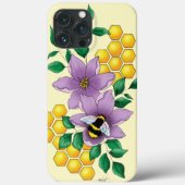 （昆虫）マルハナバチラベンダーフラワーイエロー Case-Mate iPhoneケース (裏面)