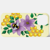 （昆虫）マルハナバチラベンダーフラワーイエロー Case-Mate iPhoneケース (裏面 (横))