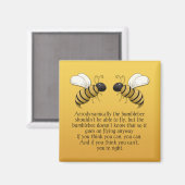 （昆虫）マルハナバチ勇気付けられる引用文磁石 マグネット (正面/裏面)