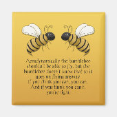 （昆虫）マルハナバチ勇気付けられる引用文磁石 マグネット (正面)