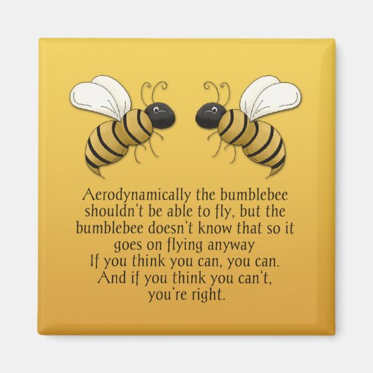 （昆虫）マルハナバチ勇気付けられる引用文磁石 マグネット (正面)