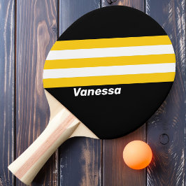 （昆虫）マルハナバチ名ストライプ付きノスタルジックな文字 卓球ラケット