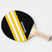 （昆虫）マルハナバチ名ストライプ付きノスタルジックな文字 卓球ラケット (横)