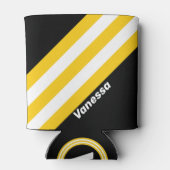 （昆虫）マルハナバチ名ストライプ付きノスタルジックな文字 缶クーラー (裏面)