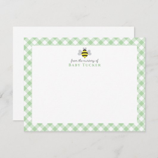 (昆虫)マルハナバチ名門私立校風の新生児文房具 ノートカード (正面/裏面)