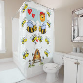 (昆虫)マルハナバチ白い黄色の子供のショーカーテン シャワーカーテン (インサイチュ)