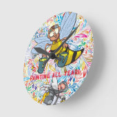 （昆虫）マルハナバチ絵を描時計 ラウンド壁時計 (傾斜)