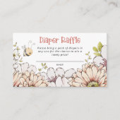 （昆虫）マルハナバチ花模様コーラルベビーシャワーおむつラッフル エンクロージャーカード (正面)