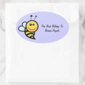 （昆虫）マルハナバチ蔵書票 楕円形シール (バッグ)