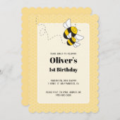 （昆虫）マルハナバチ誕生日の招待 招待状 (正面/裏面)