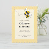 （昆虫）マルハナバチ誕生日の招待 招待状 (スタンド正面)